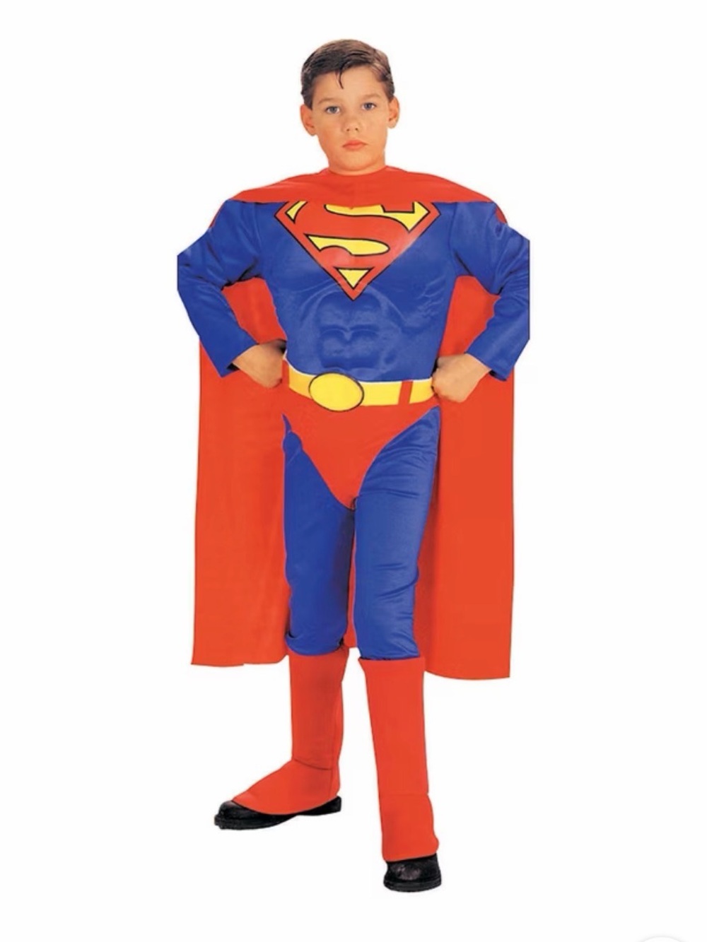 Halloween Express Boys' DC Comics Superman with Muscle Chest Costume Size Small